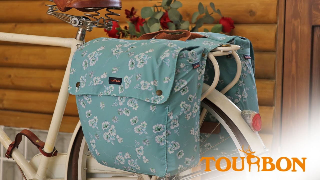 TOURBON Canvas Waterproof Bike Bicycle Rear Pannier Bag