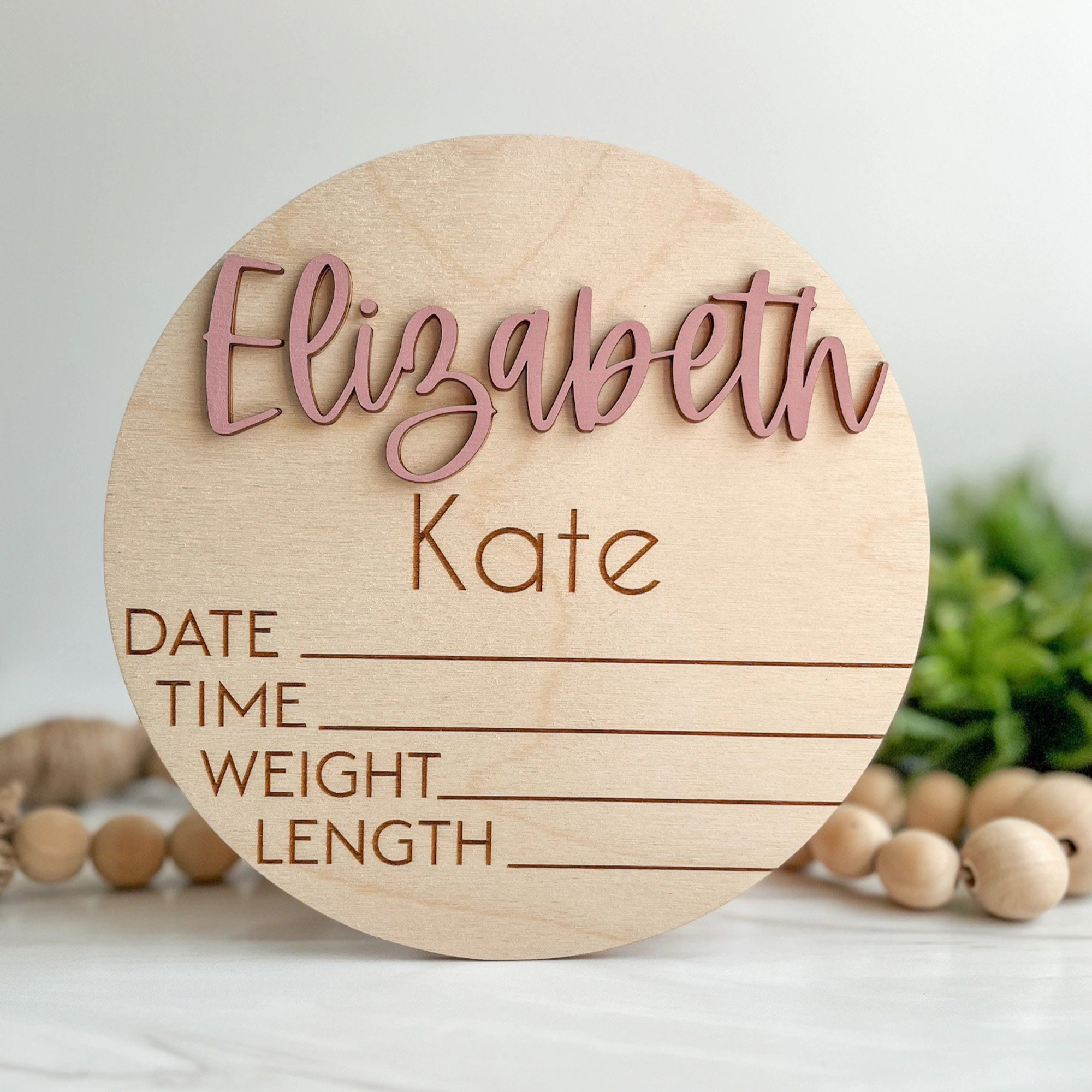 Personalized Baby Announcement Sign With Birth Stats
