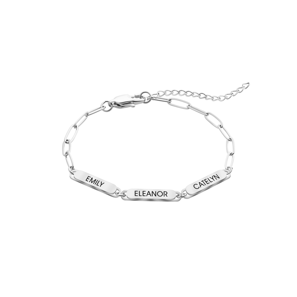 Mother's Day Gift Personalized Chain Link Bracelet With Custom Charms