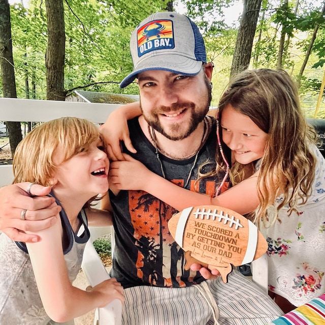 Football Sign for Dads-We scored a touchdown by getting you as our dad