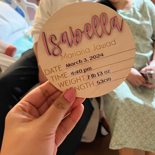 Personalized Baby Announcement Sign With Birth Stats
