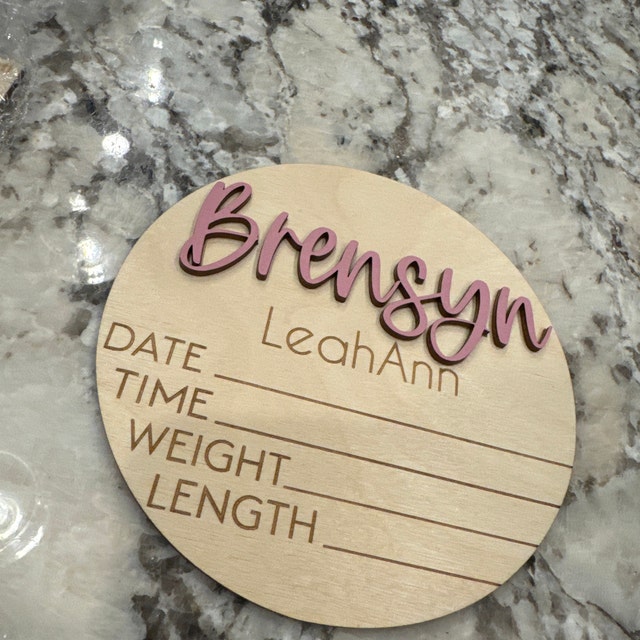 Personalized Baby Announcement Sign With Birth Stats