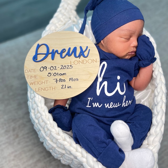 Personalized Baby Announcement Sign With Birth Stats