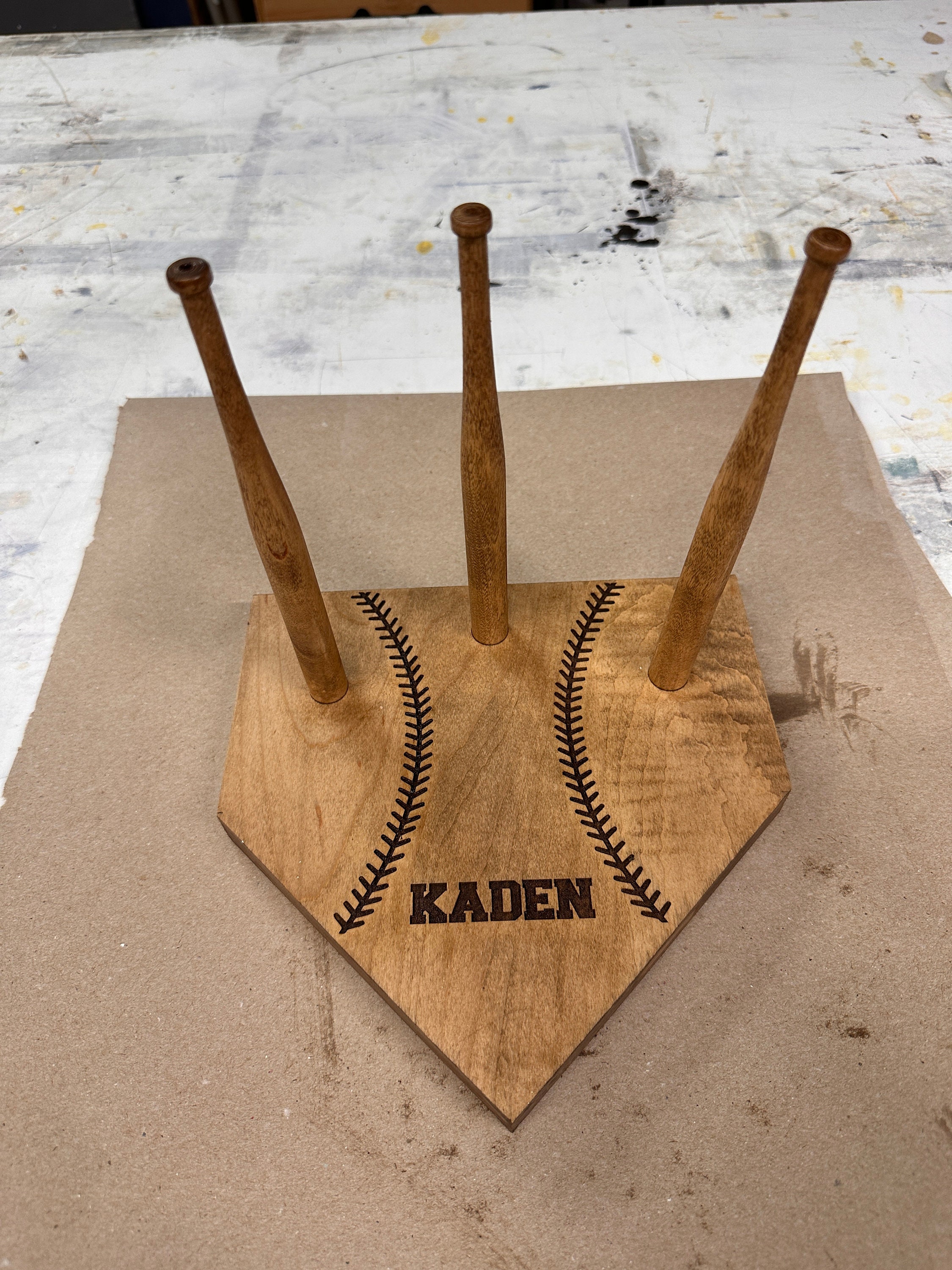 Engraved Baseball or Softball Homeplate Ring Holder