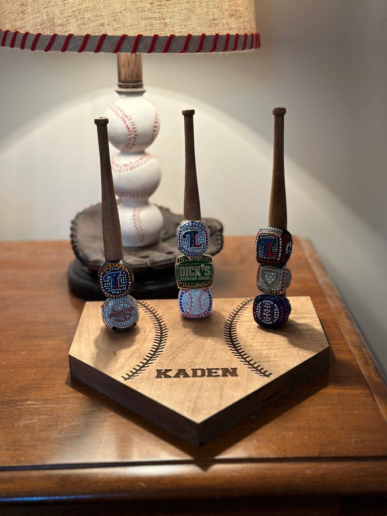 Engraved Baseball or Softball Homeplate Ring Holder