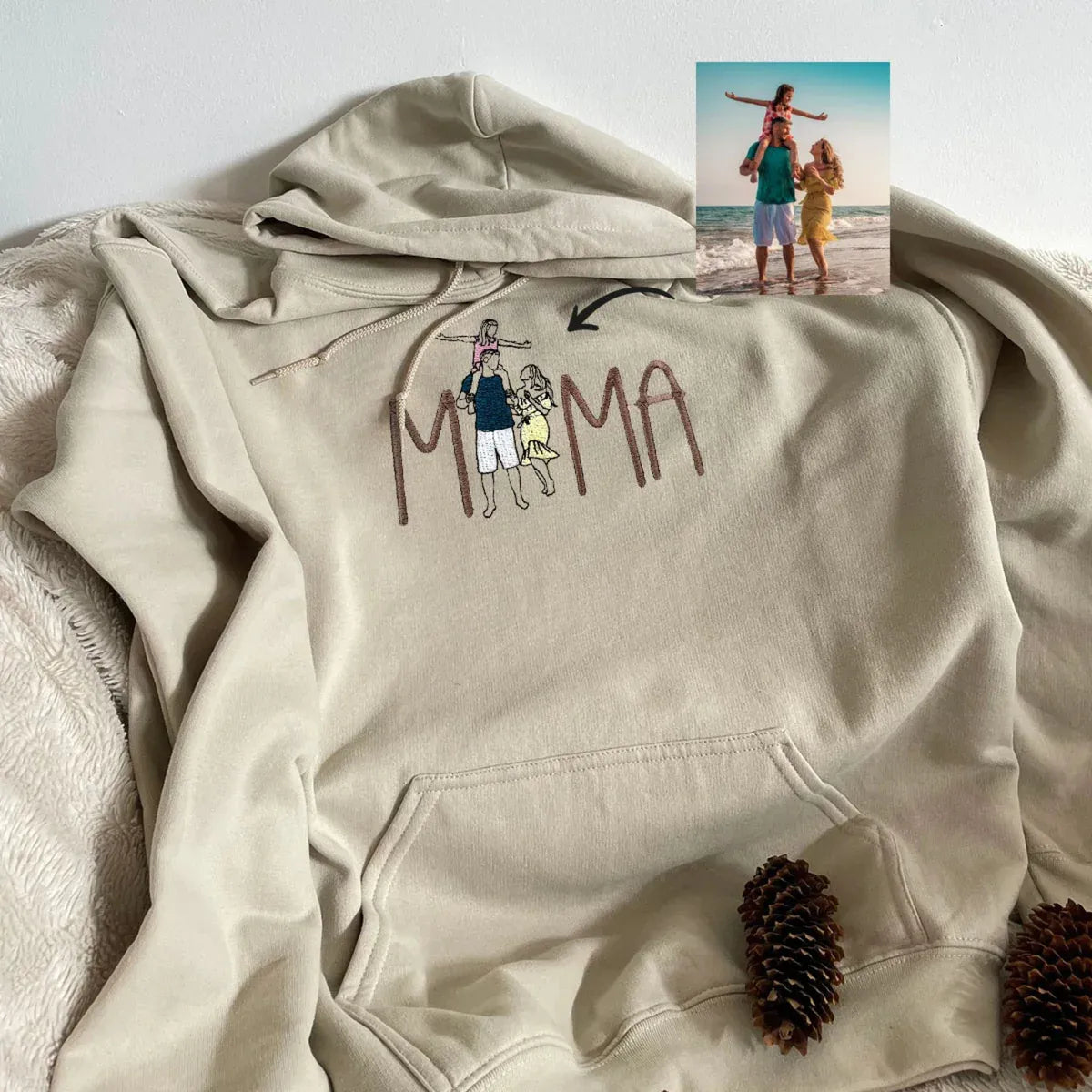 Custom Mama Embroidered Sweatshirt With Your Photo