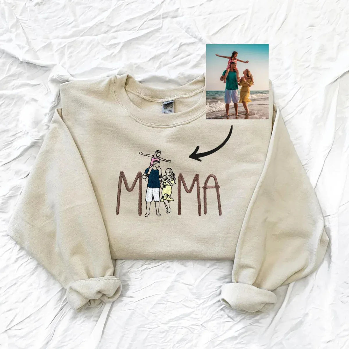 Custom Mama Embroidered Sweatshirt With Your Photo