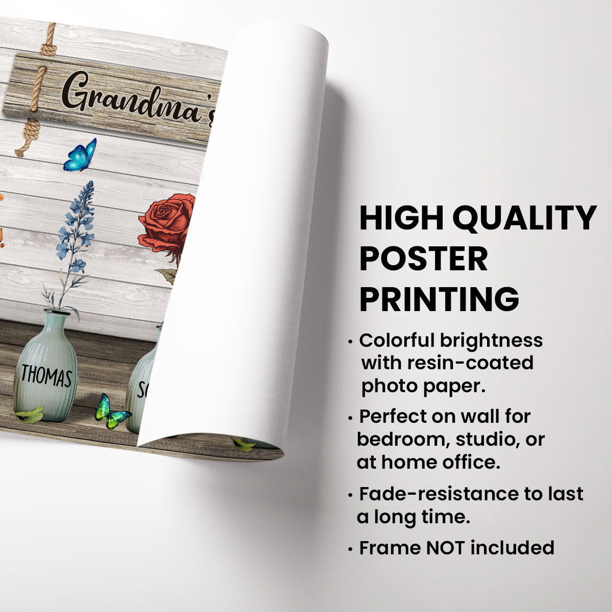 Custom Birth Month Flowers Poster, Mother's Day Gift For Grandma, Mom, Auntie