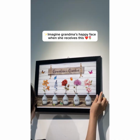 Custom Birth Month Flowers Poster, Mother's Day Gift For Grandma, Mom, Auntie