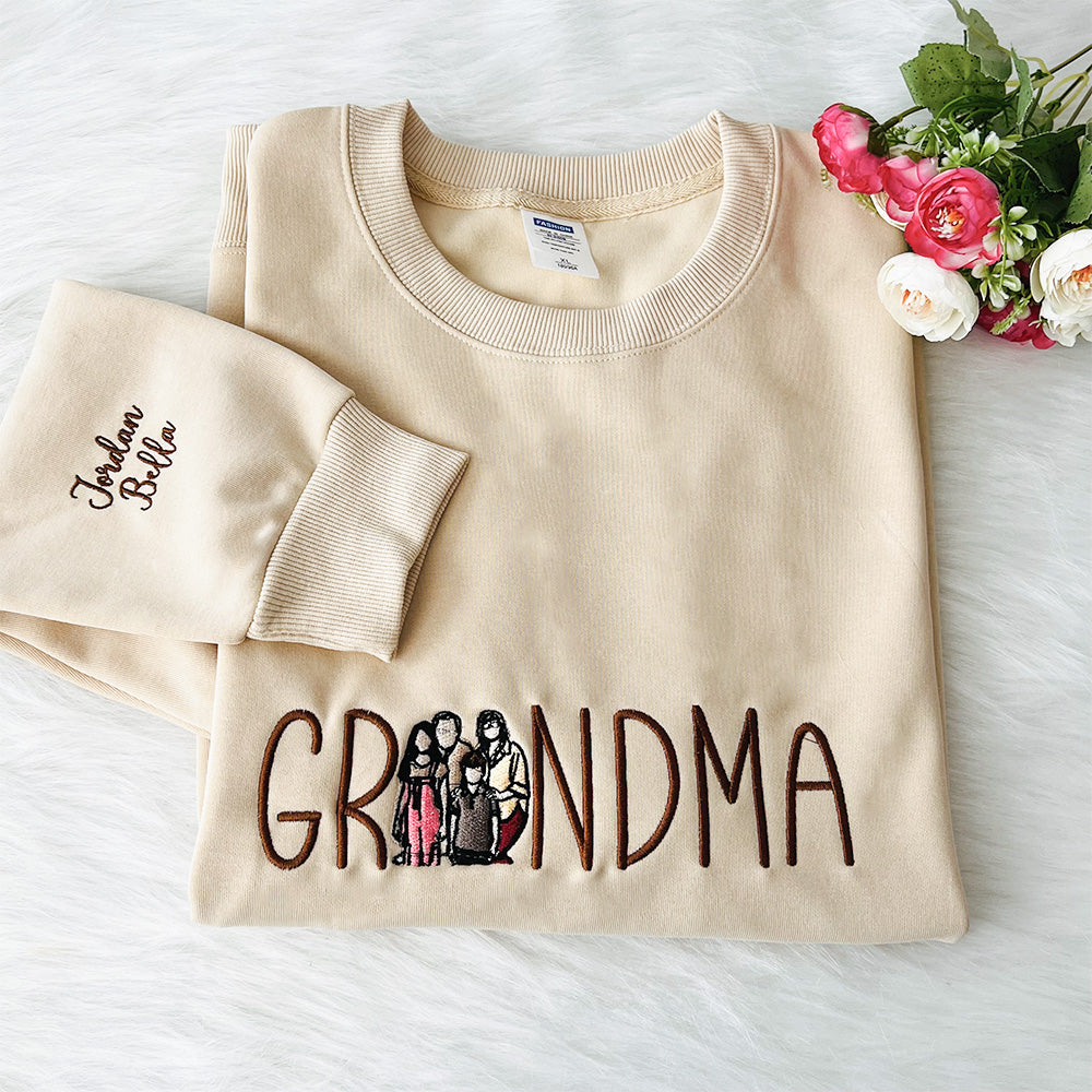 Custom Mama Embroidered Sweatshirt With Your Photo