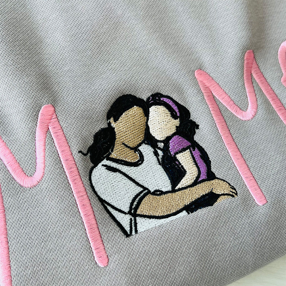 Custom Mama Embroidered Sweatshirt With Your Photo