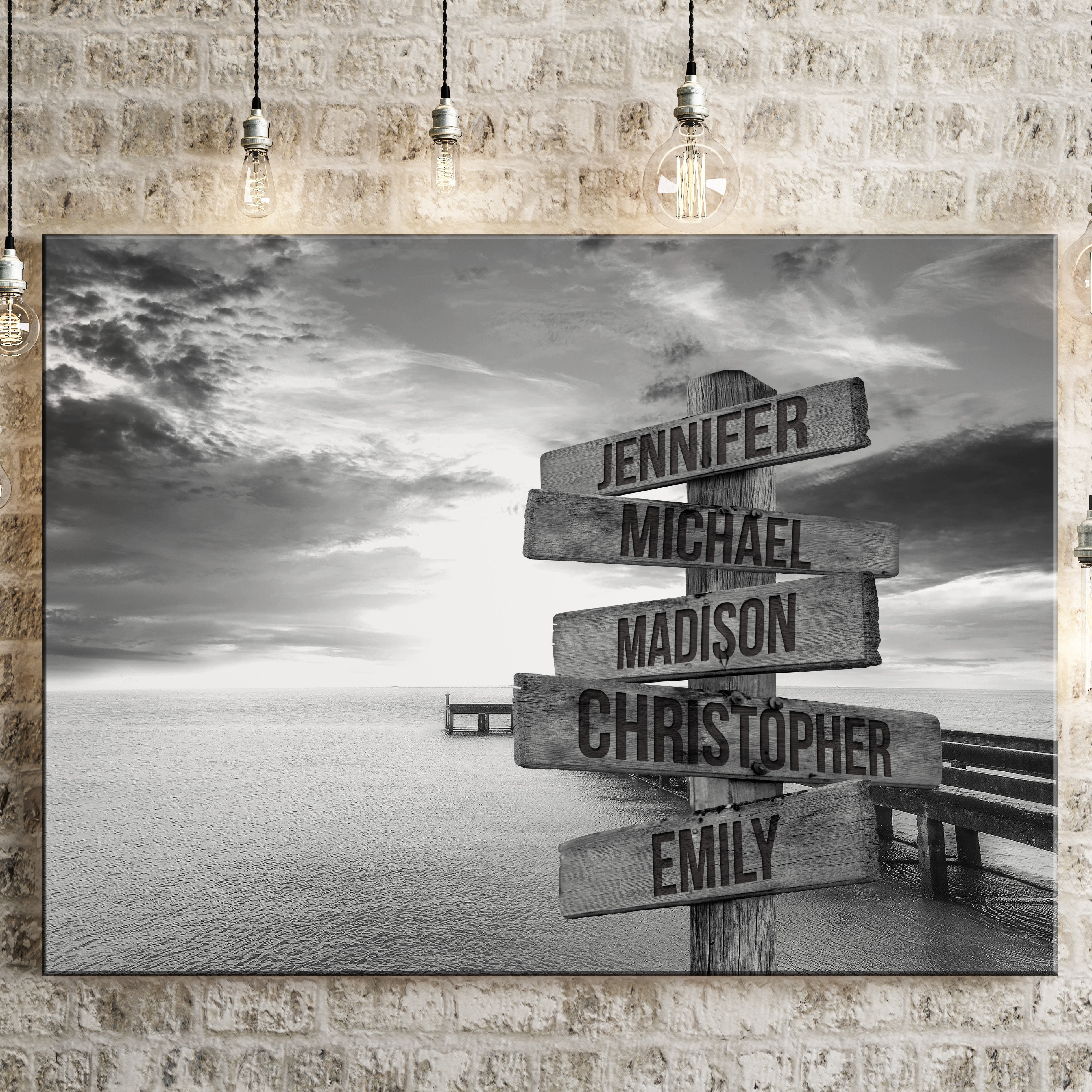 Personalized Ocean Dock Multi-Names Premium Canvas
