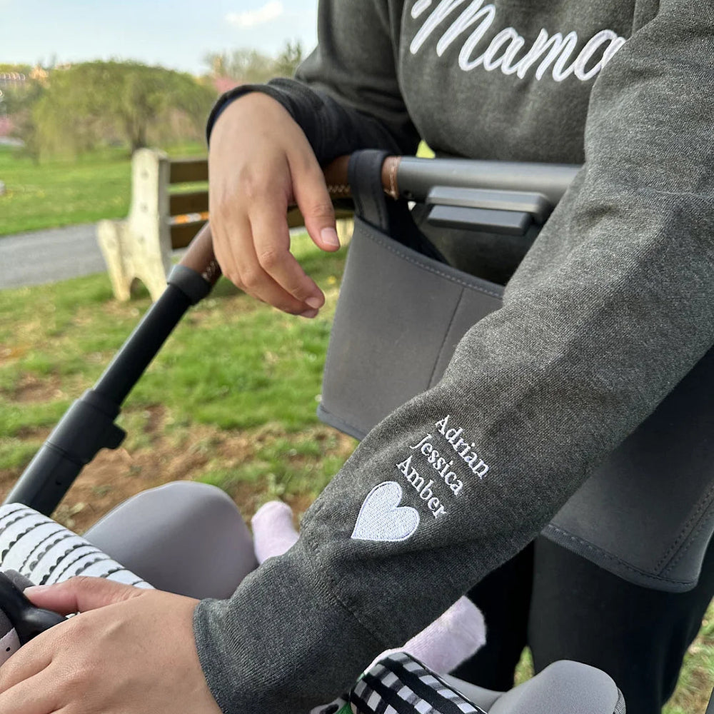 Custom Embroidered Mama Sweatshirt with Names (Buy 2pcs get 10% OFF & free shipping with code cfg)