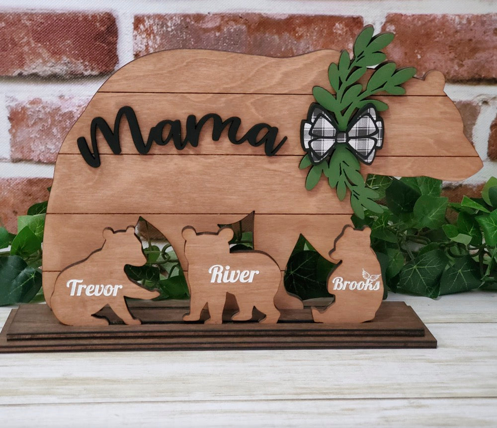 Personalized Rustic Mama bear decor