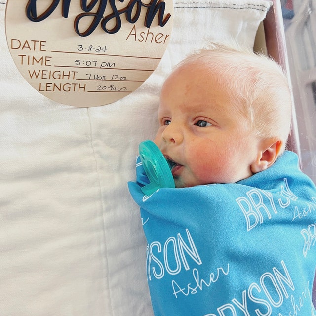 Personalized Baby Announcement Sign With Birth Stats