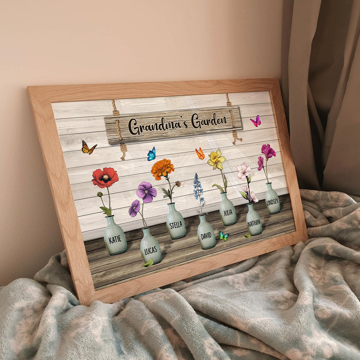 Custom Birth Month Flowers Poster, Mother's Day Gift For Grandma, Mom, Auntie