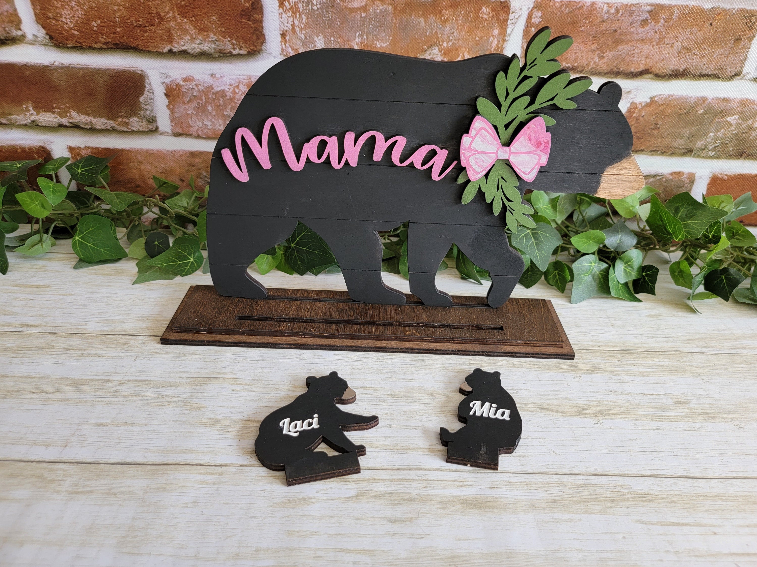 Personalized Rustic Mama bear decor