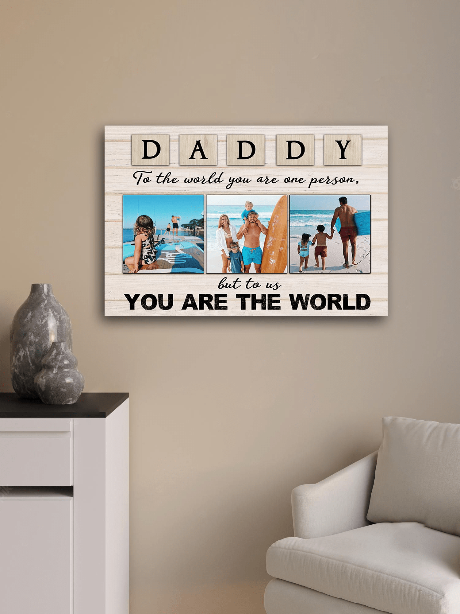 Daddy To The World You Are One Person 2 Wall Art | Personalized Father's Day Gifts