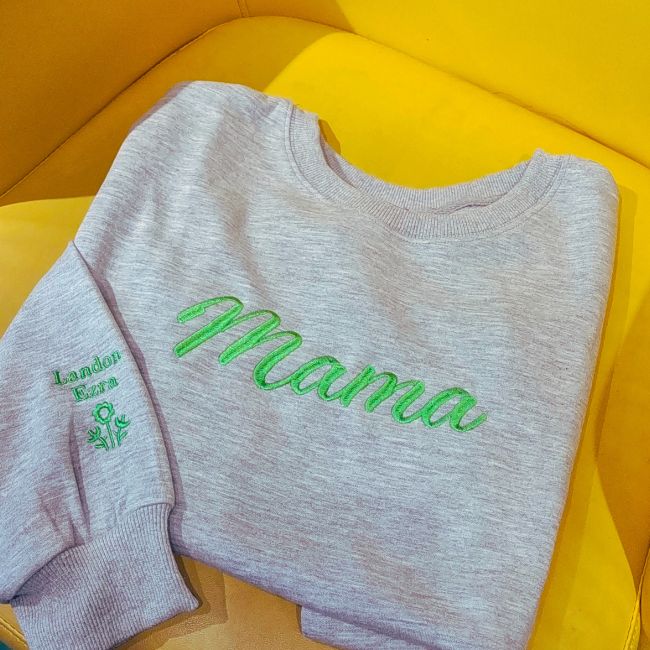 Custom Embroidered Mama Sweatshirt with Names (Buy 2pcs get 10% OFF & free shipping with code cfg)