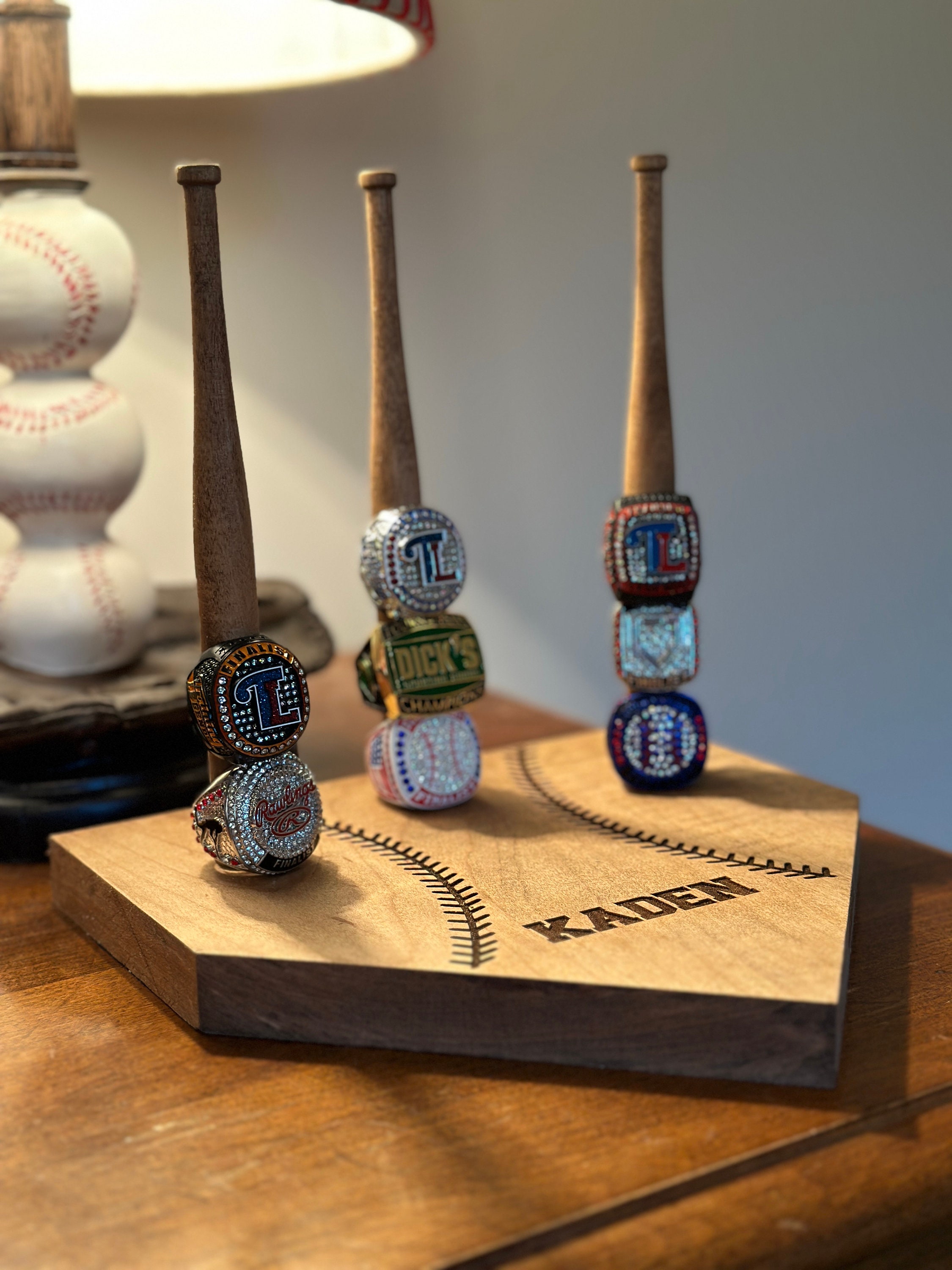 Engraved Baseball or Softball Homeplate Ring Holder