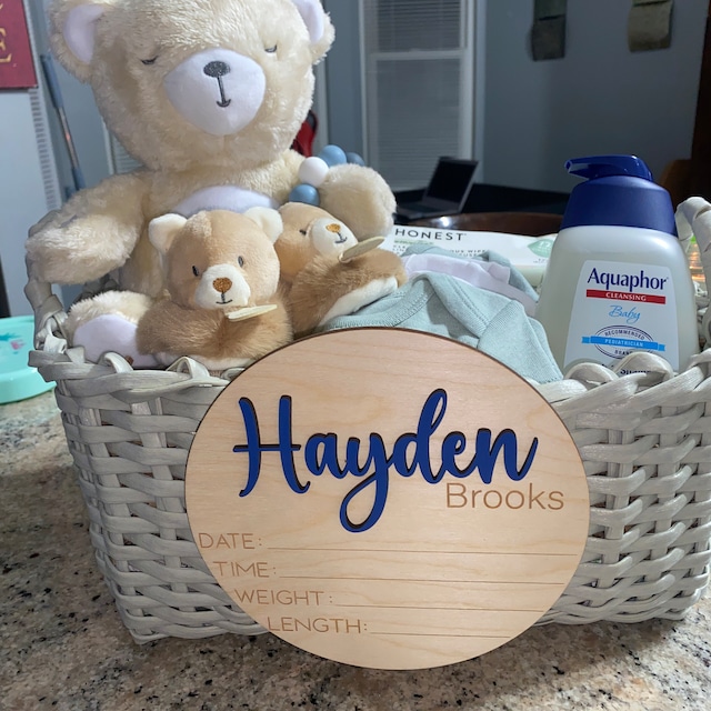 Personalized Baby Announcement Sign With Birth Stats