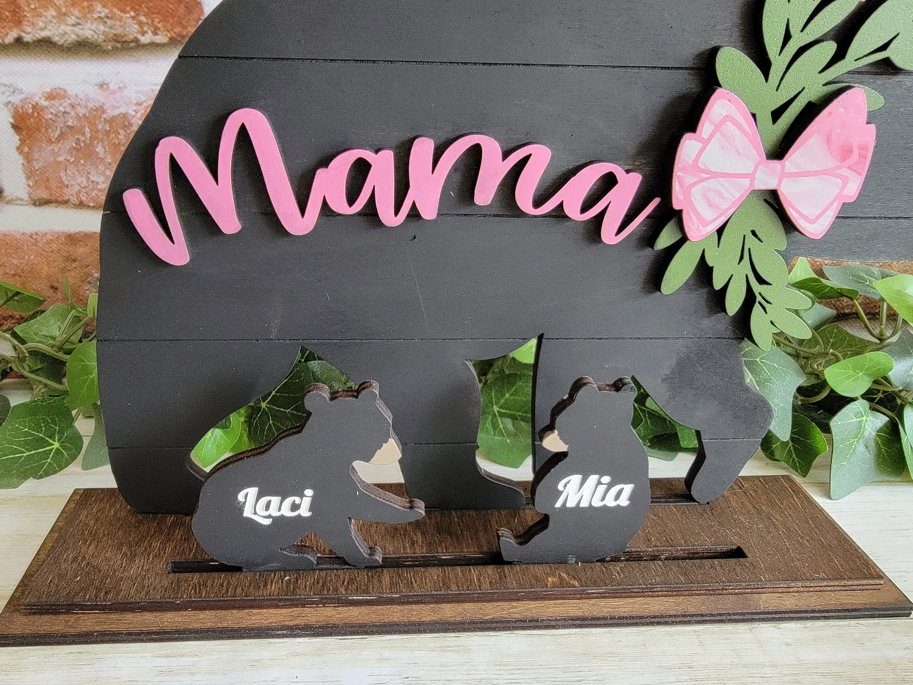 Personalized Rustic Mama bear decor