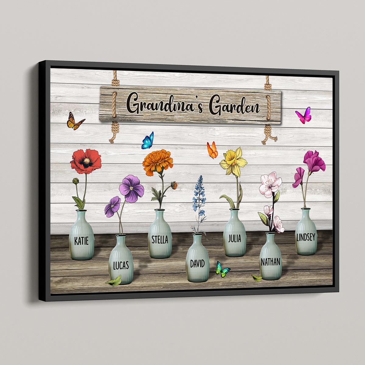 Custom Birth Month Flowers Poster, Mother's Day Gift For Grandma, Mom, Auntie