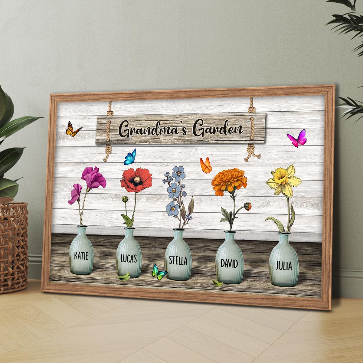 Custom Birth Month Flowers Poster, Mother's Day Gift For Grandma, Mom, Auntie
