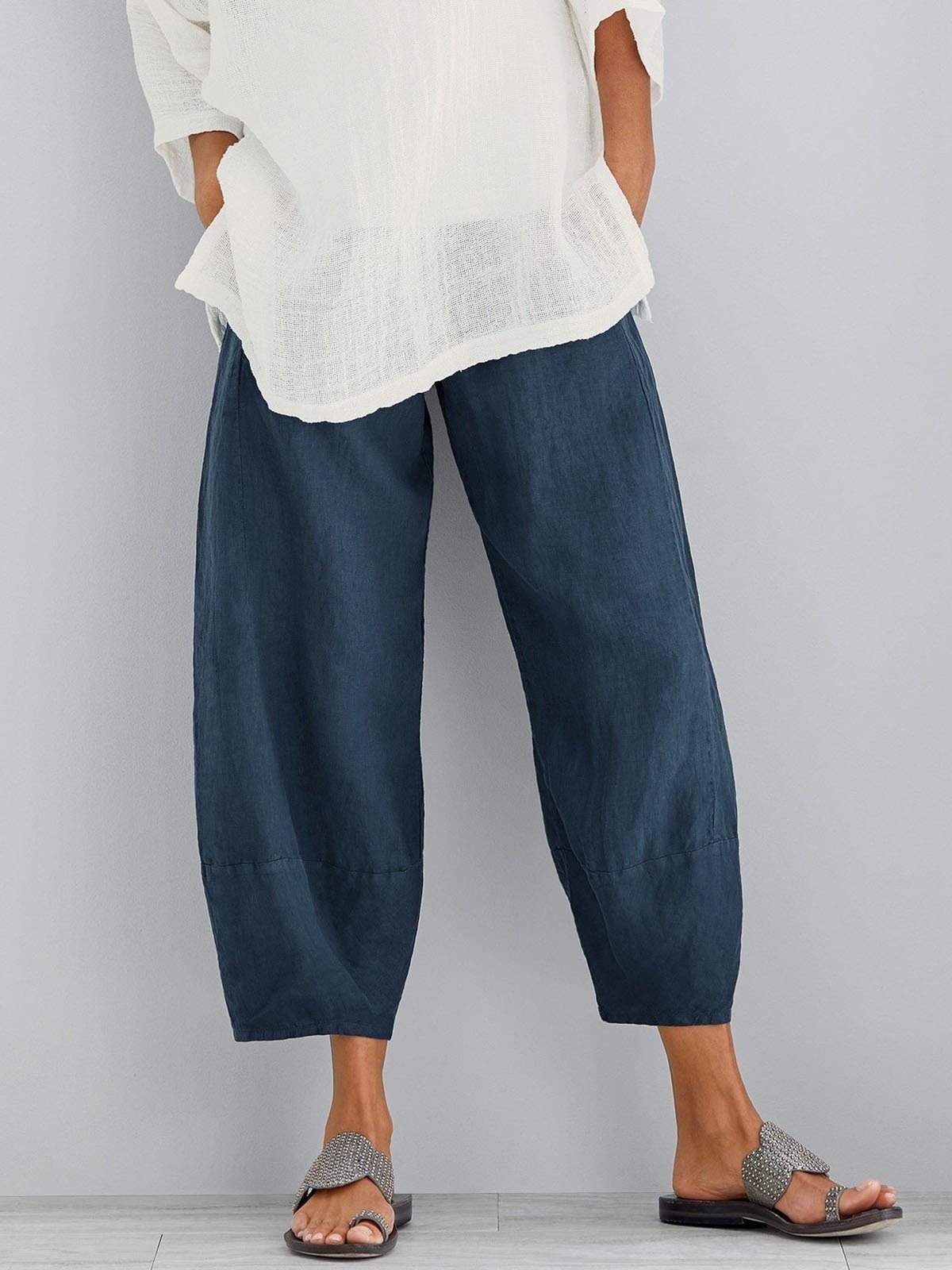 Pantalon décontracté en coton pour femme