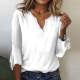 Basic White Long Sleeve Button Front Top