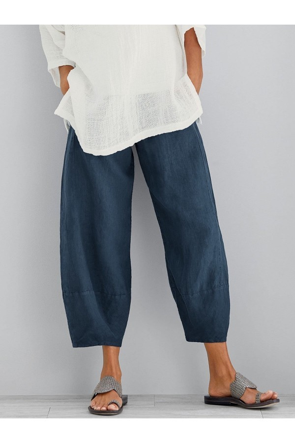 Pantalon décontracté en coton pour femme