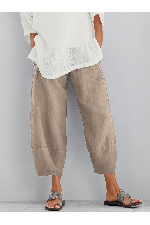 Pantalon décontracté en coton pour femme