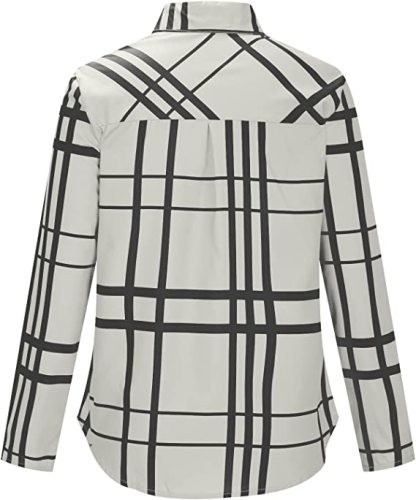 Womens Summer Fall Button Down Shirts 2022 Casual Trendy Long Sleeve Collared Striped Loose Cute Dressy Blouses Cute Tees