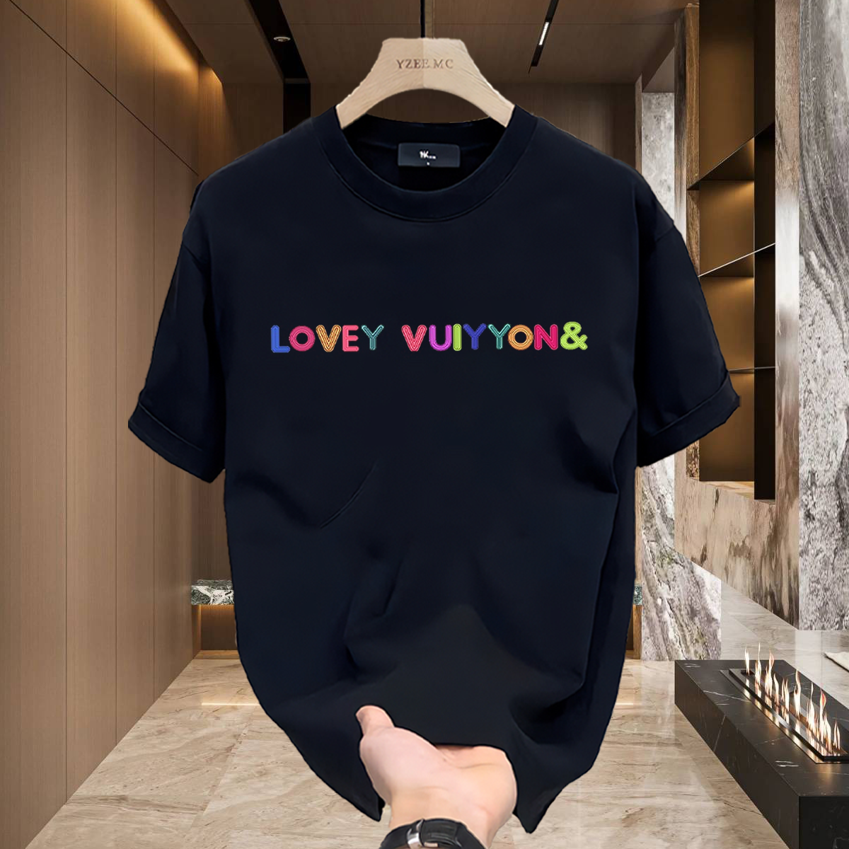 LVカラープリントレターTシャツ【 50％割引+送料無料】