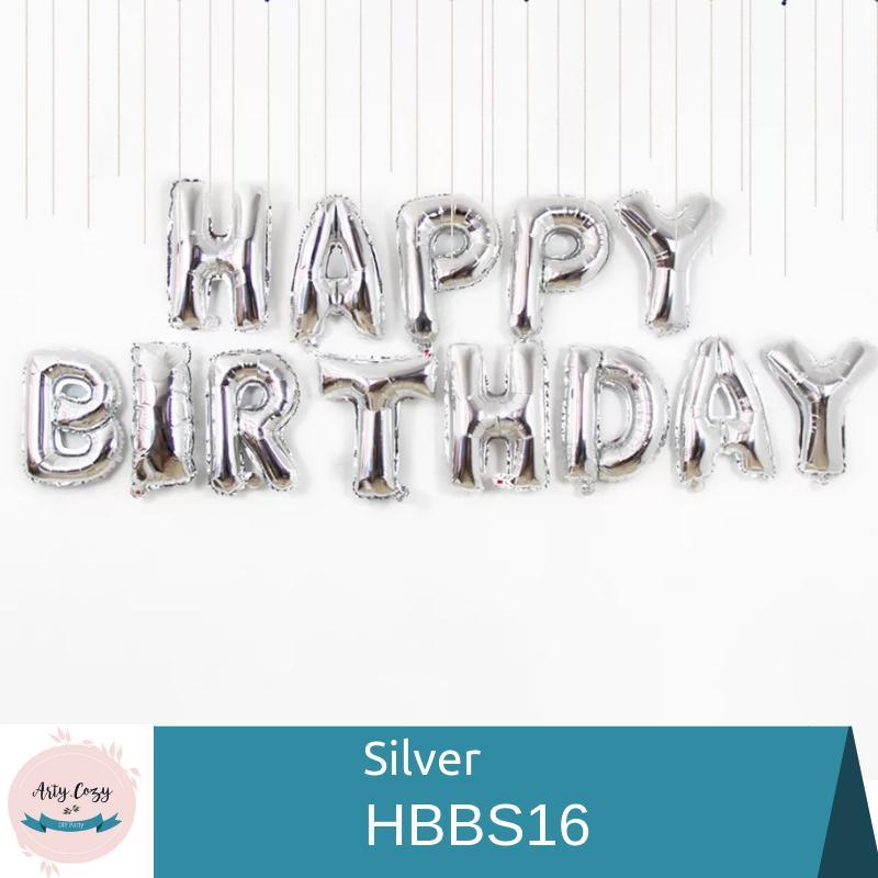 ArtyCozy Happy Birthday Letters Inflatable Party Wall Foil Balloons 16  (Gold / Red/ Silver)