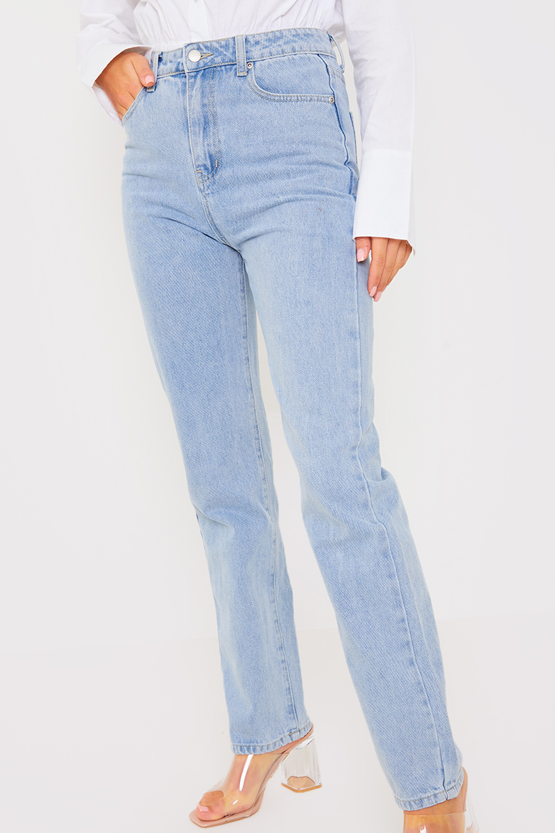 Light Wash Straight Leg Jeans