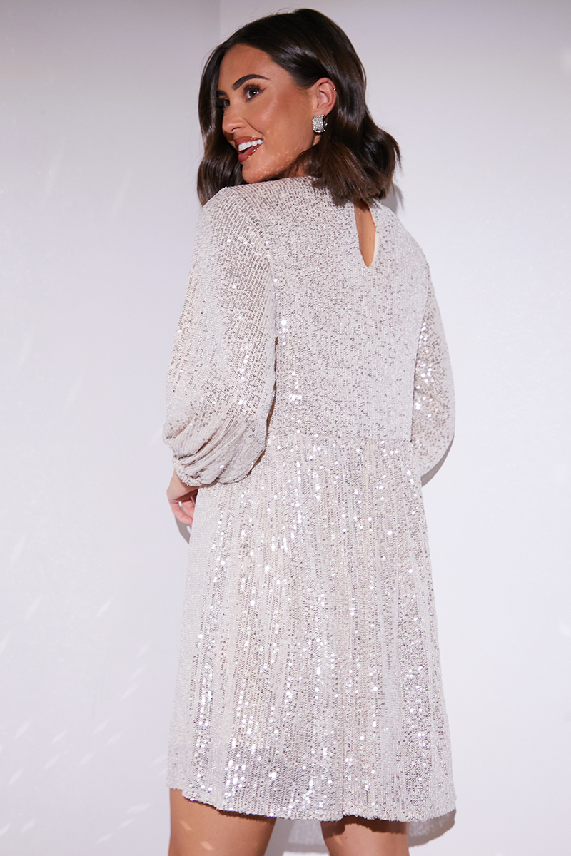 Sequin Smock Mini Dress