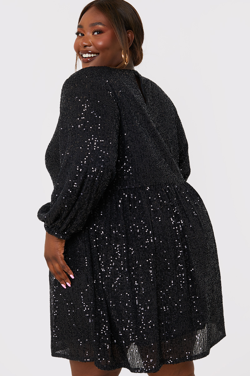 Sequin Smock Mini Dress
