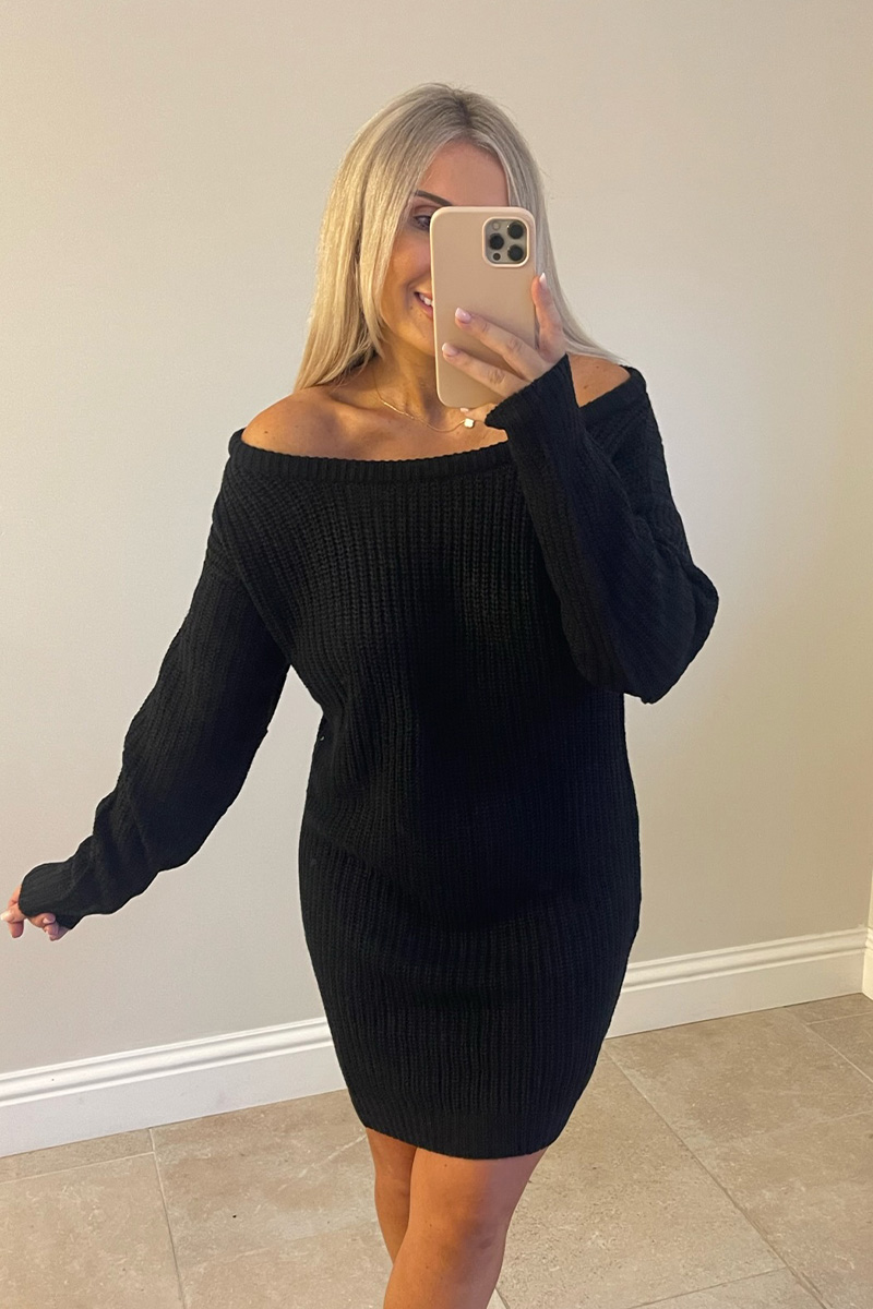 Off Shoulder Knitted Dress