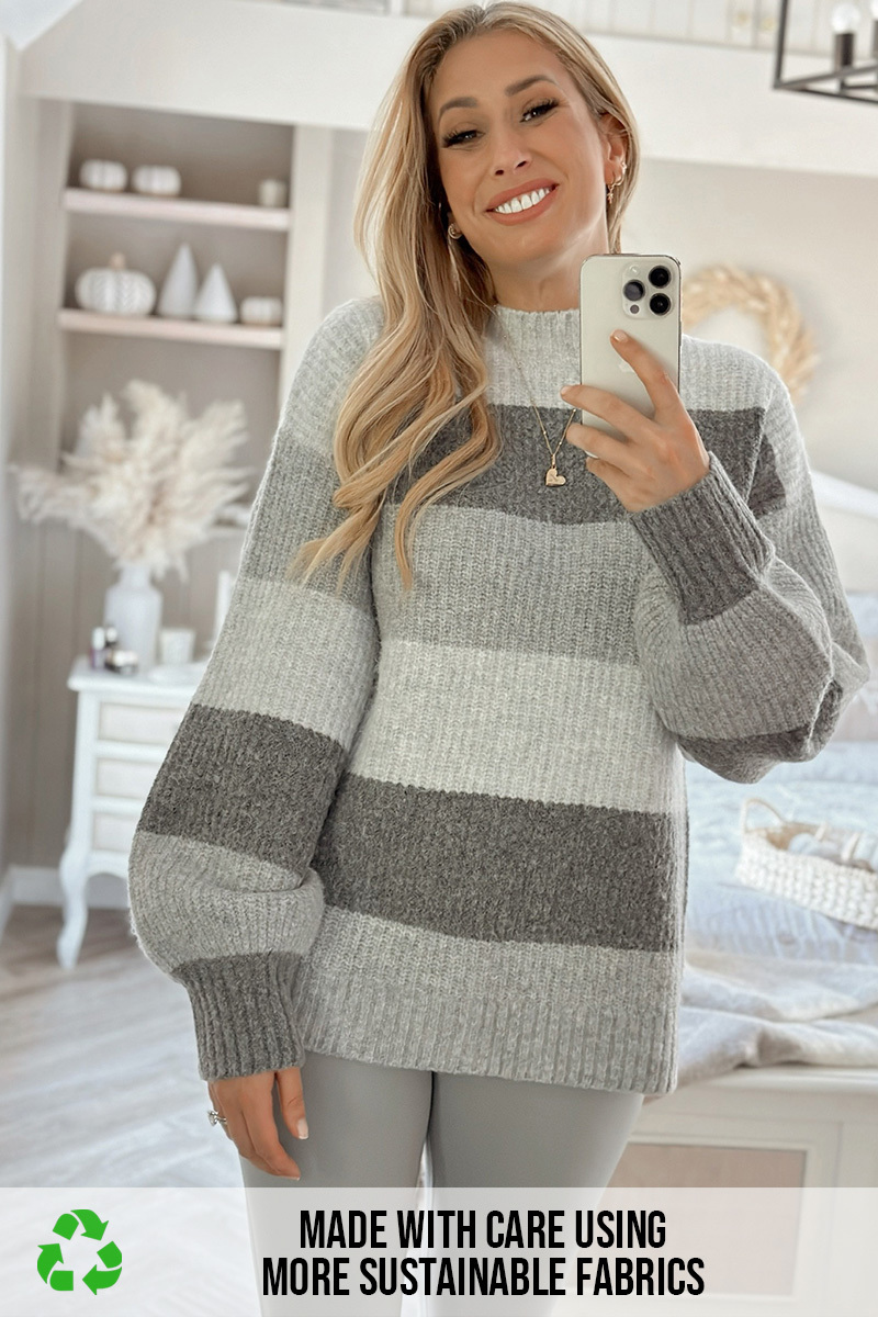 Recycled Stripe Tonal Knitted Jumper