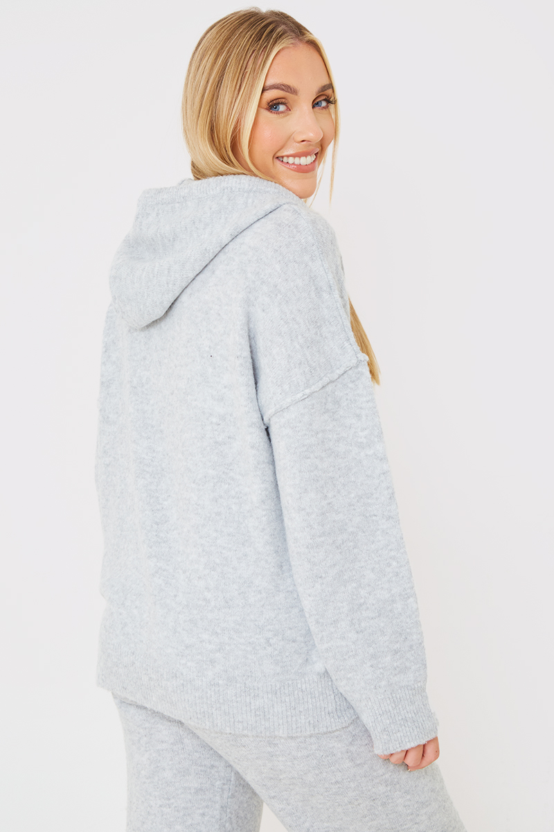 Recycled Knitted Seam Front Co Ord Hoodie