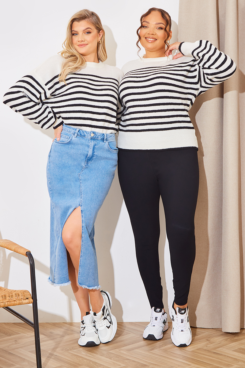 Monochrome Knitted Stripe Jumper