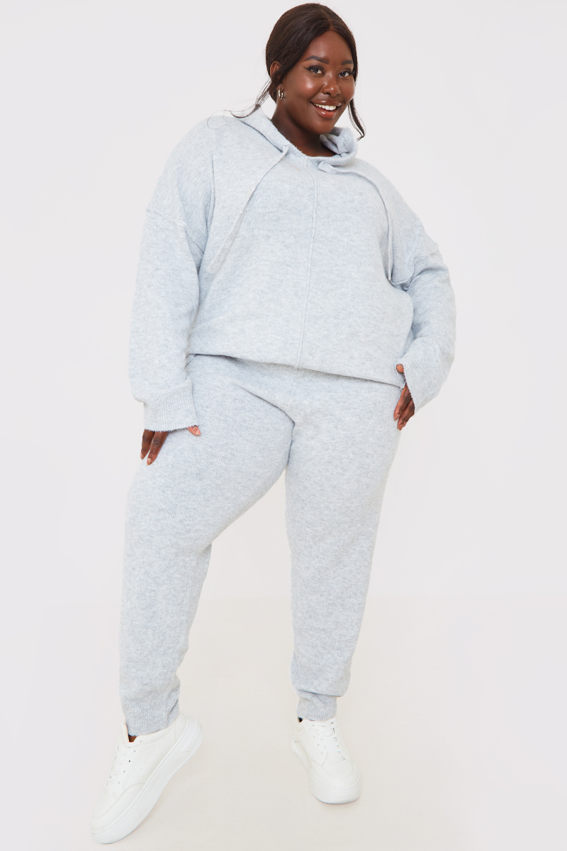 Recycled Knitted Seam Front Co Ord Hoodie