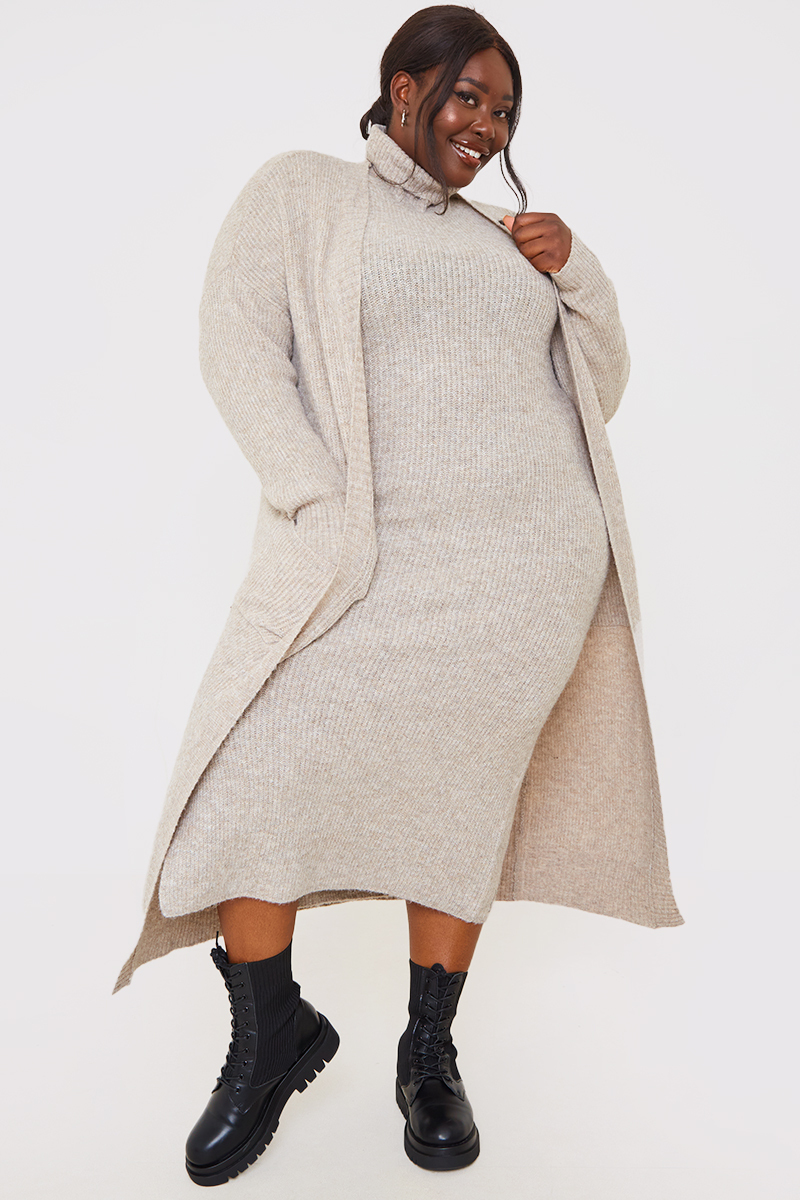 Recycled Knitted Co Ord Maxi Cardigan