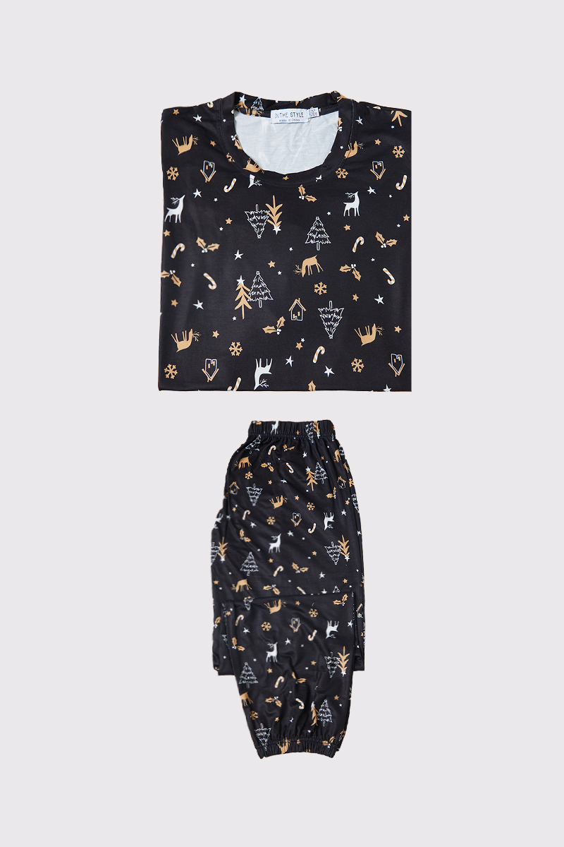 Womens Christmas Tree Print Matching Family PJ Set