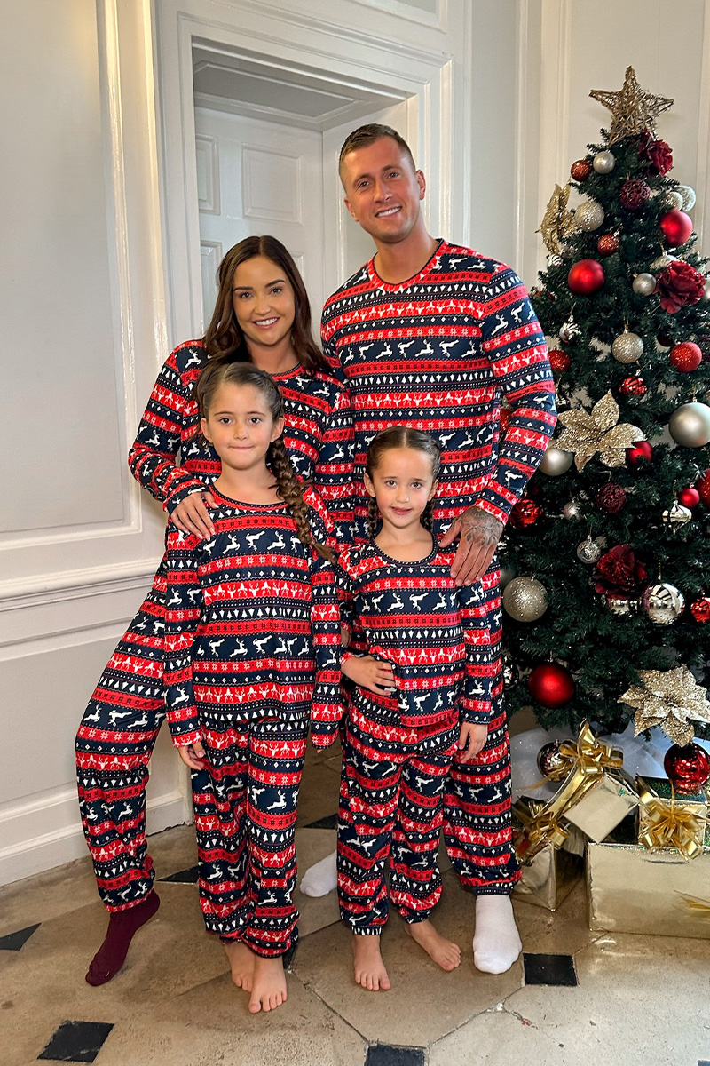 Kids Reindeer Stripe Fairisle Matching Family PJ Set