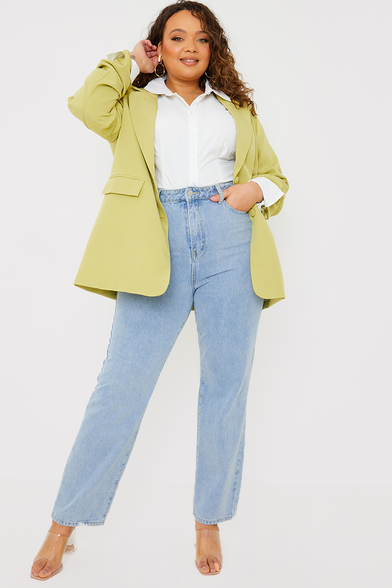 Light Wash Straight Leg Jeans