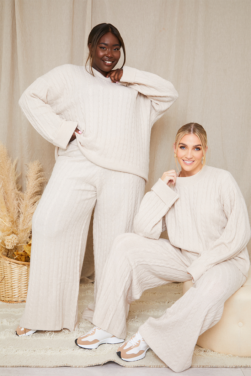 Recycled Cable Knit Jumper Co Ord