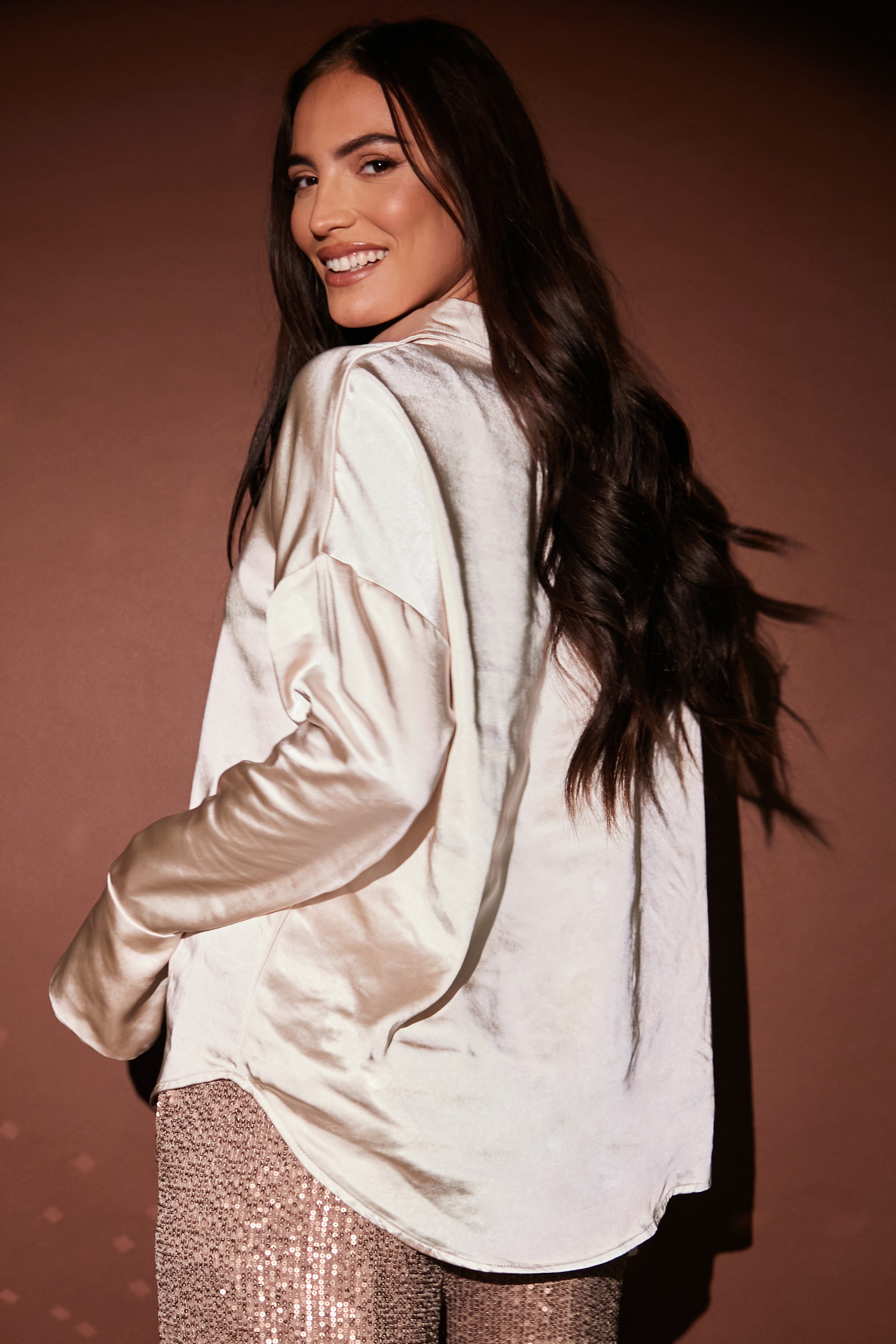 Satin Shirt With Split Cuff