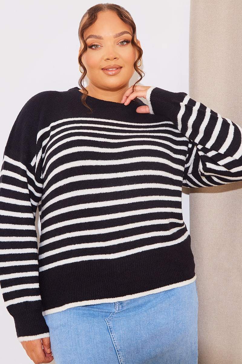 Monochrome Knitted Stripe Jumper